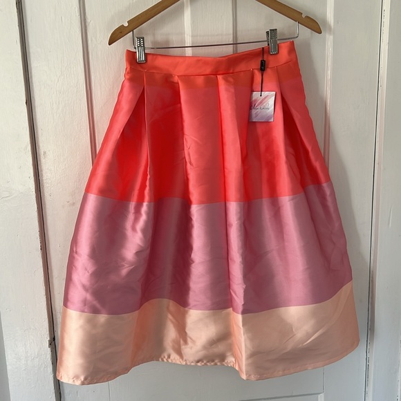 NWT Chicwish Pink A-Line Colorblock Skirt - Picture 4 of 7
